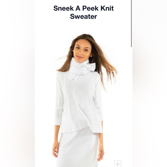 Gretchen Scott Sneek A Peek Knit Sweater- White XS - Picture 1 of 3